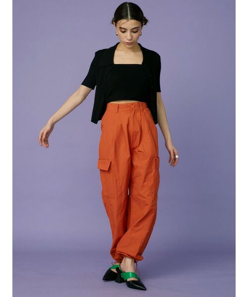 EVRIS（エヴリス）の「アンサンブルリブニットトップス（ニット/セーター・レディース・オレンジ/ブラック/ホワイト・FREE）」の9枚目の写真