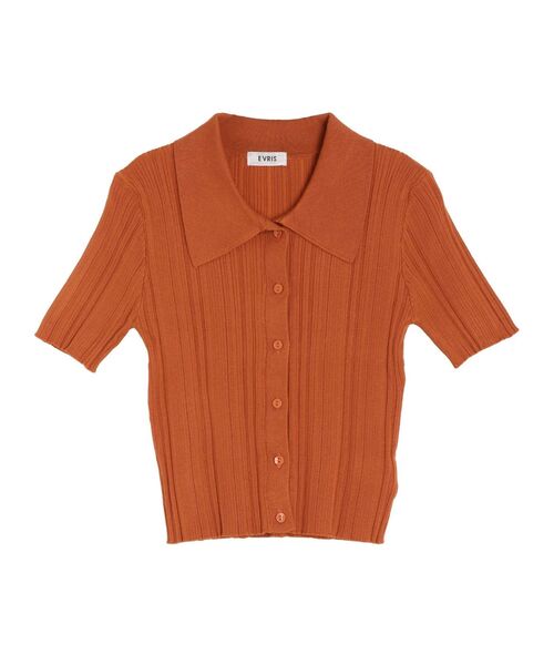 EVRIS（エヴリス）の「アンサンブルリブニットトップス（ニット/セーター・レディース・オレンジ/ブラック/ホワイト・FREE）」の8枚目の写真