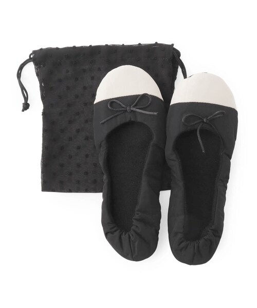 one'sterrace(ワンズテラス)の「ピコロール 携帯スリッパ(ルームシューズ/スリッパ・レディース・ブラック/ナチュラル・99)」の2枚目の写真