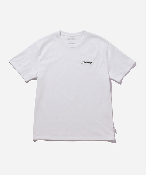 Saturdays NYC(サタデーズ ニューヨークシティ )の「Saturdays Embroidered Standard SS Tee(Tシャツ/カットソー・メンズ・ブラック/ホワイト/ベージュ/オリーブ/ラベンダー・M/X-SMALL/XL/L/S)」の2枚目の写真