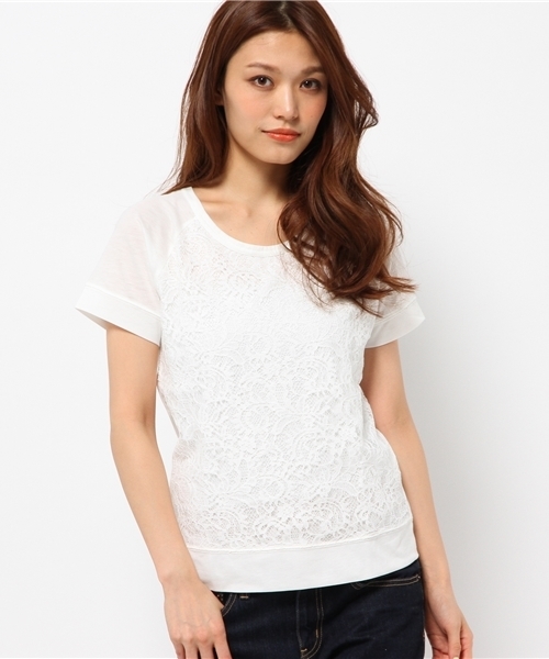 OUTLET(アウトレット)の「【CIAOPANIC TYPY】レースラグランスリーブT(Tシャツ/カットソー・レディース・ホワイト・FREE)」の1枚目の写真