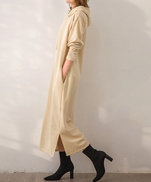 Amulet(アミュレット)の「パーカーワンピース(ワンピース・レディース・クリーム/ブラウン/カーキ/ブラック・M/L/XL)」の17枚目の写真