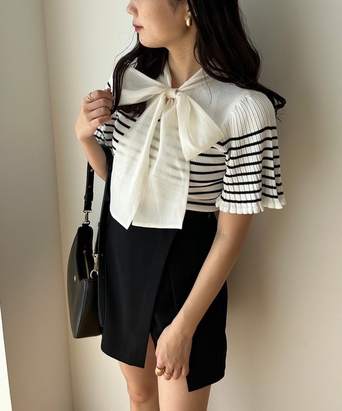 one after another NICE CLAUP（ワンアフターアナザーナイスクラップ）の「ビジューボタンスカパン（その他パンツ・レディース・ブラック/アイボリー/ブラック×ホワイト/ホワイト系その他・FREE）」の16枚目の写真