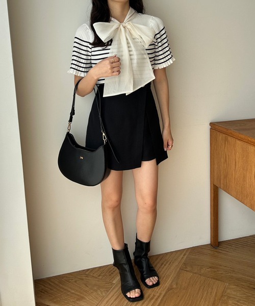 one after another NICE CLAUP（ワンアフターアナザーナイスクラップ）の「ビジューボタンスカパン（その他パンツ・レディース・ブラック/アイボリー/ブラック×ホワイト/ホワイト系その他・FREE）」の15枚目の写真