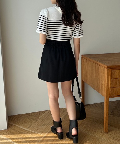 one after another NICE CLAUP（ワンアフターアナザーナイスクラップ）の「ビジューボタンスカパン（その他パンツ・レディース・ブラック/アイボリー/ブラック×ホワイト/ホワイト系その他・FREE）」の18枚目の写真