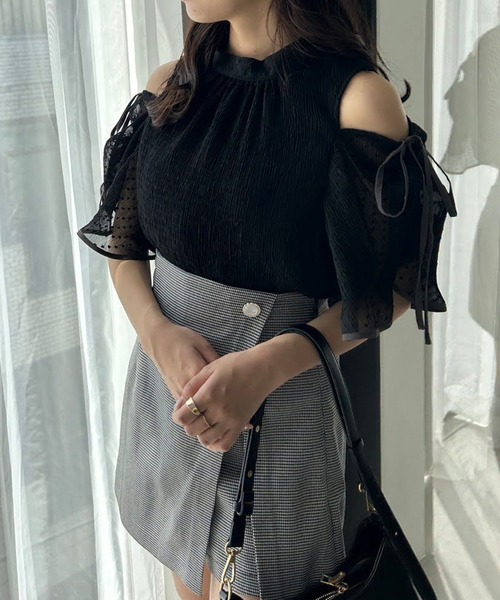 one after another NICE CLAUP（ワンアフターアナザーナイスクラップ）の「ビジューボタンスカパン（その他パンツ・レディース・ブラック/アイボリー/ブラック×ホワイト/ホワイト系その他・FREE）」の22枚目の写真