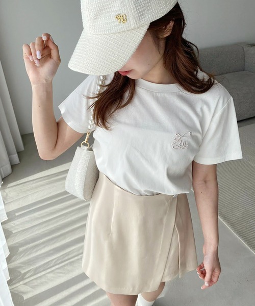 one after another NICE CLAUP（ワンアフターアナザーナイスクラップ）の「ビジューボタンスカパン（その他パンツ・レディース・ブラック/アイボリー/ブラック×ホワイト/ホワイト系その他・FREE）」の10枚目の写真