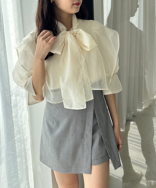 one after another NICE CLAUP（ワンアフターアナザーナイスクラップ）の「ビジューボタンスカパン（その他パンツ・レディース・ブラック/アイボリー/ブラック×ホワイト/ホワイト系その他・FREE）」の19枚目の写真