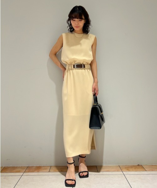 ミラオーウェン　サイドスリットブラウジングノースリワンピース　【タグ付き】 Mila Owen（ミラオーウェン）の「サイドスリットブラウジング