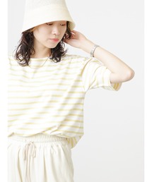 Samansa Mos2 blue | ボーダーTシャツ(Tシャツ/カットソー)