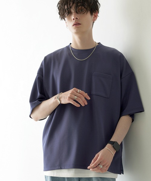 Anchor Smith(アンカー スミス)の「【 2点セット 】ダンボールビッグクルーネックポケットTシャツ&ロングタンクトップ(Tシャツ/カットソー・メンズ・ブラック/ネイビー/グレー/ベージュ/ライトブルー/ホワイト/バーガンディー・M/L)」の6枚目の写真