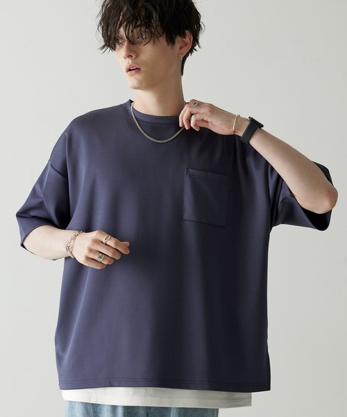 Anchor Smith(アンカー スミス)の「【 2点セット 】ダンボールビッグクルーネックポケットTシャツ&ロングタンクトップ(Tシャツ/カットソー・メンズ・ブラック/ネイビー/グレー/ベージュ/ライトブルー/ホワイト/バーガンディー・M/L)」の8枚目の写真
