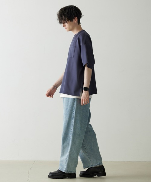 Anchor Smith(アンカー スミス)の「【 2点セット 】ダンボールビッグクルーネックポケットTシャツ&ロングタンクトップ(Tシャツ/カットソー・メンズ・ブラック/ネイビー/グレー/ベージュ/ライトブルー/ホワイト/バーガンディー・M/L)」の13枚目の写真