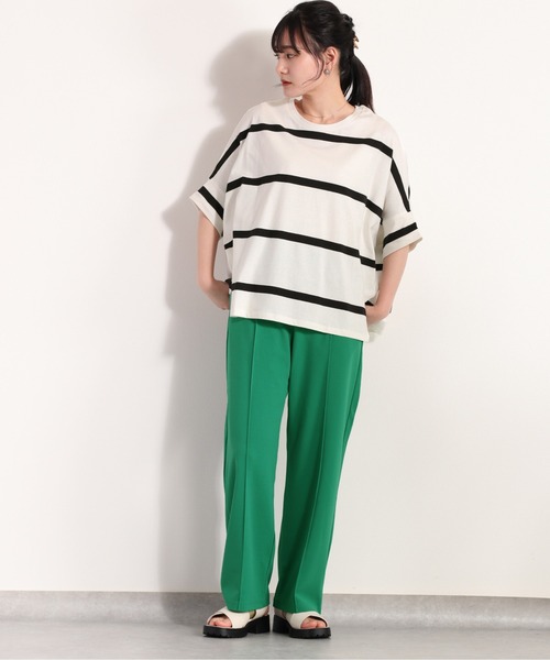 cepo（セポ）の「ボーダーポンチョＴｅｅ（Tシャツ/カットソー・レディース・ブラック/オフホワイト/ラベンダー・M）」の8枚目の写真