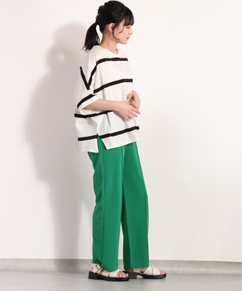 cepo（セポ）の「ボーダーポンチョＴｅｅ（Tシャツ/カットソー・レディース・ブラック/オフホワイト/ラベンダー・M）」の9枚目の写真