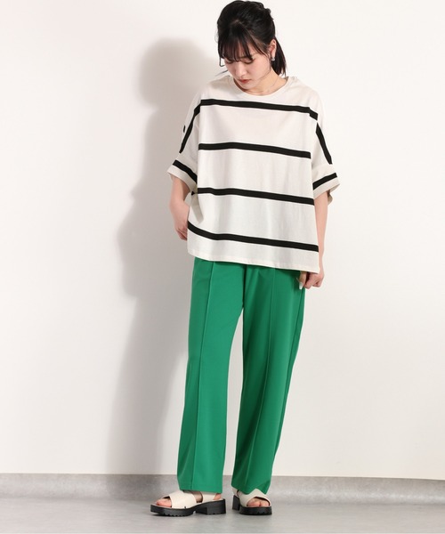 cepo（セポ）の「ボーダーポンチョＴｅｅ（Tシャツ/カットソー・レディース・ブラック/オフホワイト/ラベンダー・M）」の10枚目の写真