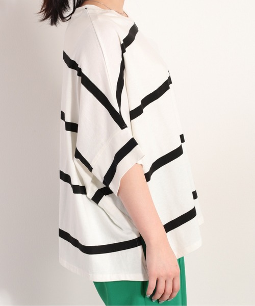 cepo（セポ）の「ボーダーポンチョＴｅｅ（Tシャツ/カットソー・レディース・ブラック/オフホワイト/ラベンダー・M）」の13枚目の写真