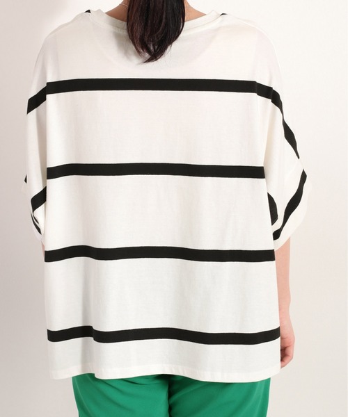 cepo（セポ）の「ボーダーポンチョＴｅｅ（Tシャツ/カットソー・レディース・ブラック/オフホワイト/ラベンダー・M）」の14枚目の写真