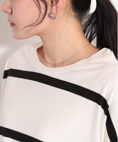 cepo（セポ）の「ボーダーポンチョＴｅｅ（Tシャツ/カットソー・レディース・ブラック/オフホワイト/ラベンダー・M）」の17枚目の写真