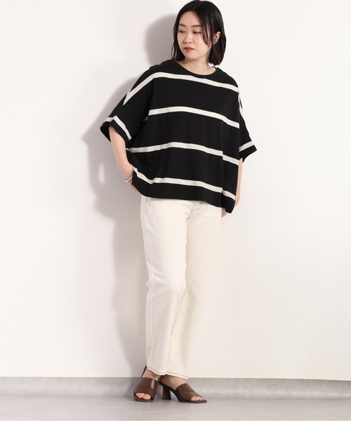 cepo（セポ）の「ボーダーポンチョＴｅｅ（Tシャツ/カットソー・レディース・ブラック/オフホワイト/ラベンダー・M）」の22枚目の写真