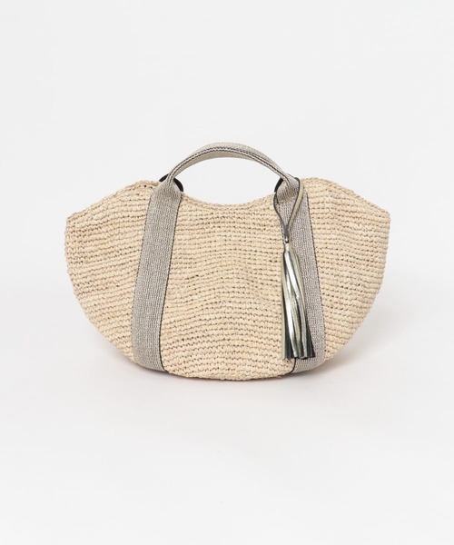 VIOLAd'ORO（ヴィオラドーロ）の「VIOLA d’ORO　テープモチーフラフィアバッグ（ハンドバッグ・レディース・ブラック/ゴールド系その他/ゴールド・ONE）」の3枚目の写真