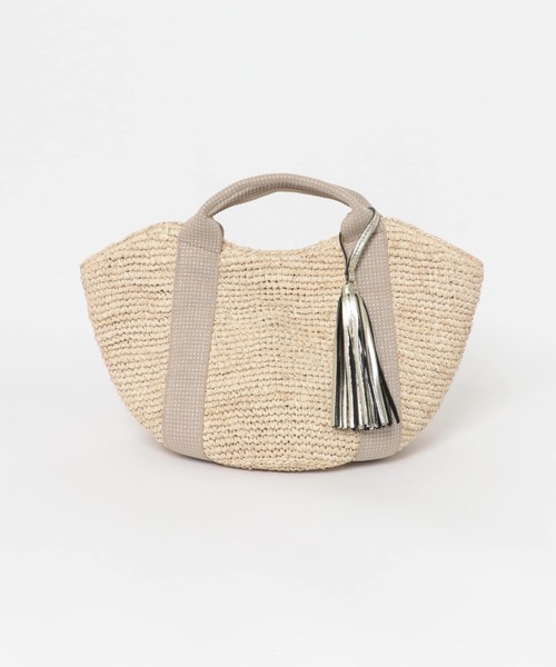 VIOLAd'ORO（ヴィオラドーロ）の「VIOLA d’ORO　テープモチーフラフィアバッグ（ハンドバッグ・レディース・ブラック/ゴールド系その他/ゴールド・ONE）」の4枚目の写真