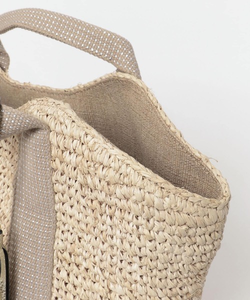 VIOLAd'ORO（ヴィオラドーロ）の「VIOLA d’ORO　テープモチーフラフィアバッグ（ハンドバッグ・レディース・ブラック/ゴールド系その他/ゴールド・ONE）」の11枚目の写真