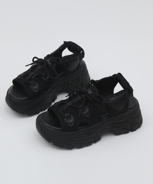 厚底バルキースニーカーソールスポーツサンダル6357
