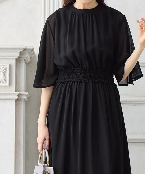 alotta（アロッタ）の「インナー付シャーリングシフォンワンピース（ワンピース・レディース・コバルトブルー/ピンク/ブラック/ネイビー/ブラック系その他・LARGE/XX-LARGE/XXX-LARGE/X-LARGE/MEDIUM/XXXX-LARGE/L/M/LL/3L/4L/5L）」の20枚目の写真