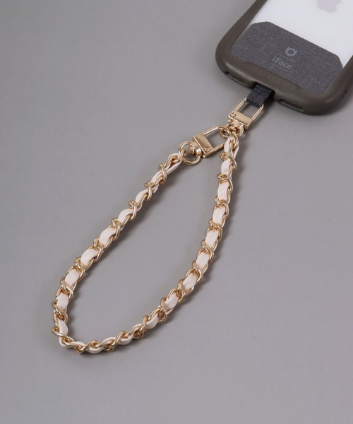 Ree&Mee(リーアンドミー)の「Ree&Mee チェーン ハンドストラップ スマホストラップ スマホ モバイルストラップ ブレスレット(スマホグッズ・メンズ・キャメル/ピンク/レッド/ホワイト/モカ/イエロー/ブラック系その他/ブラック/アイボリー/ライトピンク・FREE)」の3枚目の写真