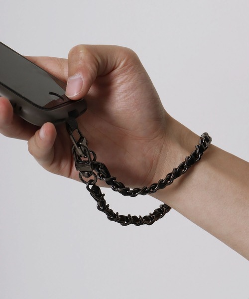 Ree&Mee(リーアンドミー)の「Ree&Mee チェーン ハンドストラップ スマホストラップ スマホ モバイルストラップ ブレスレット(スマホグッズ・メンズ・キャメル/ピンク/レッド/ホワイト/モカ/イエロー/ブラック系その他/ブラック/アイボリー/ライトピンク・FREE)」の1枚目の写真