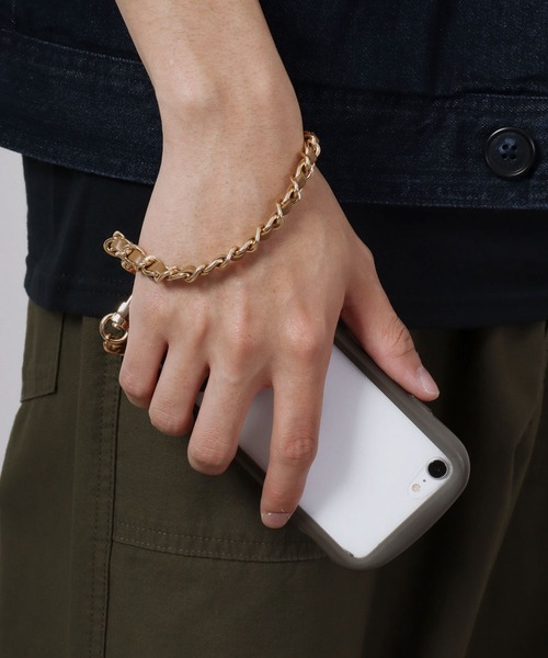 Ree&Mee(リーアンドミー)の「Ree&Mee チェーン ハンドストラップ スマホストラップ スマホ モバイルストラップ ブレスレット(スマホグッズ・メンズ・キャメル/ピンク/レッド/ホワイト/モカ/イエロー/ブラック系その他/ブラック/アイボリー/ライトピンク・FREE)」の5枚目の写真