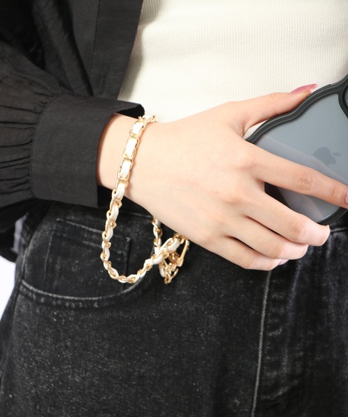 Ree&Mee(リーアンドミー)の「Ree&Mee チェーン ハンドストラップ スマホストラップ スマホ モバイルストラップ ブレスレット(スマホグッズ・メンズ・キャメル/ピンク/レッド/ホワイト/モカ/イエロー/ブラック系その他/ブラック/アイボリー/ライトピンク・FREE)」の11枚目の写真