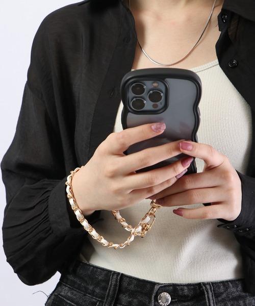 Ree&Mee(リーアンドミー)の「Ree&Mee チェーン ハンドストラップ スマホストラップ スマホ モバイルストラップ ブレスレット(スマホグッズ・メンズ・キャメル/ピンク/レッド/ホワイト/モカ/イエロー/ブラック系その他/ブラック/アイボリー/ライトピンク・FREE)」の15枚目の写真