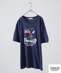 PEANUTS スヌーピー 発砲プリント Tシャツ 半袖