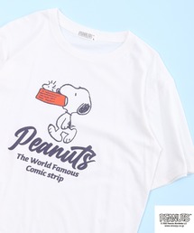 PEANUTS スヌーピー 発砲プリント Tシャツ 半袖