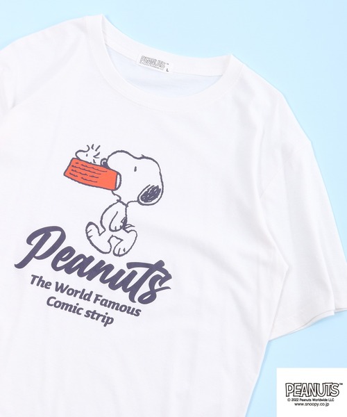 PEANUTS(ピーナッツ)の「PEANUTS スヌーピー 発砲プリント Tシャツ 半袖(Tシャツ/カットソー・レディース・オフホワイト/ホワイト/ネイビー/オレンジ・M/L/LL)」の2枚目の写真