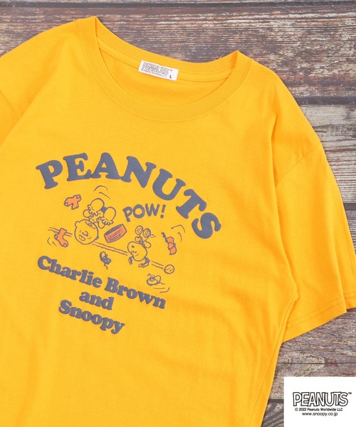 PEANUTS(ピーナッツ)の「PEANUTS スヌーピー 発砲プリント Tシャツ 半袖(Tシャツ/カットソー・レディース・オフホワイト/ホワイト/ネイビー/オレンジ・M/L/LL)」の4枚目の写真