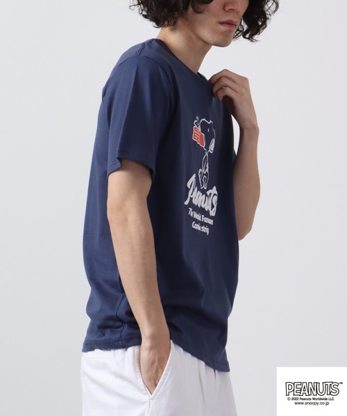 PEANUTS(ピーナッツ)の「PEANUTS スヌーピー 発砲プリント Tシャツ 半袖(Tシャツ/カットソー・レディース・オフホワイト/ホワイト/ネイビー/オレンジ・M/L/LL)」の9枚目の写真