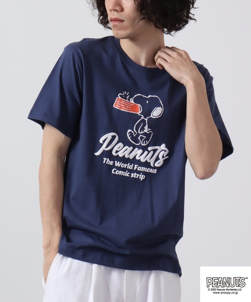 PEANUTS(ピーナッツ)の「PEANUTS スヌーピー 発砲プリント Tシャツ 半袖(Tシャツ/カットソー・レディース・オフホワイト/ホワイト/ネイビー/オレンジ・M/L/LL)」の7枚目の写真