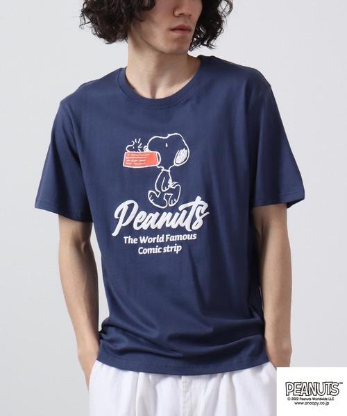 PEANUTS(ピーナッツ)の「PEANUTS スヌーピー 発砲プリント Tシャツ 半袖(Tシャツ/カットソー・レディース・オフホワイト/ホワイト/ネイビー/オレンジ・M/L/LL)」の6枚目の写真