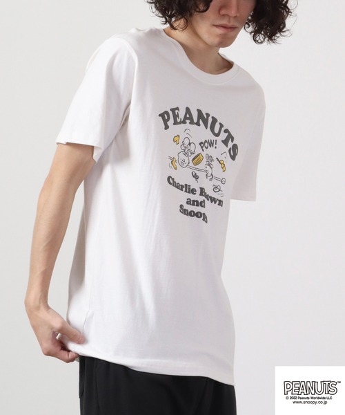 PEANUTS(ピーナッツ)の「PEANUTS スヌーピー 発砲プリント Tシャツ 半袖(Tシャツ/カットソー・レディース・オフホワイト/ホワイト/ネイビー/オレンジ・M/L/LL)」の14枚目の写真