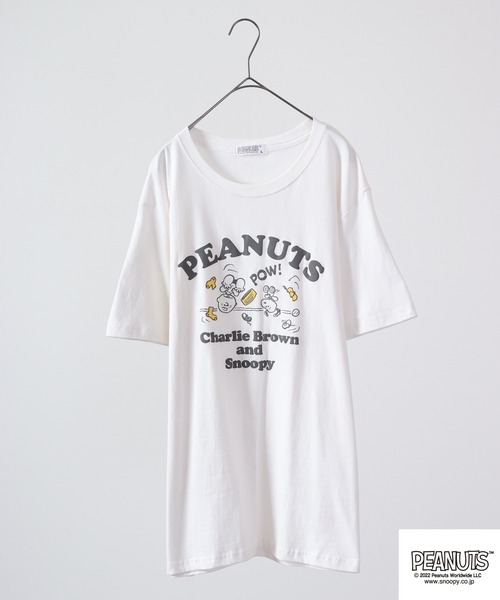 PEANUTS(ピーナッツ)の「PEANUTS スヌーピー 発砲プリント Tシャツ 半袖(Tシャツ/カットソー・レディース・オフホワイト/ホワイト/ネイビー/オレンジ・M/L/LL)」の18枚目の写真