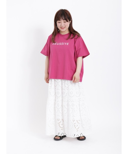 Samansa Mos2(サマンサ モスモス)の「ロゴアソートプリントTシャツ(Tシャツ/カットソー・レディース・オフホワイト/サックスブルー/ピンク/グリーン/チャコール/キナリ・フリ-)」の18枚目の写真