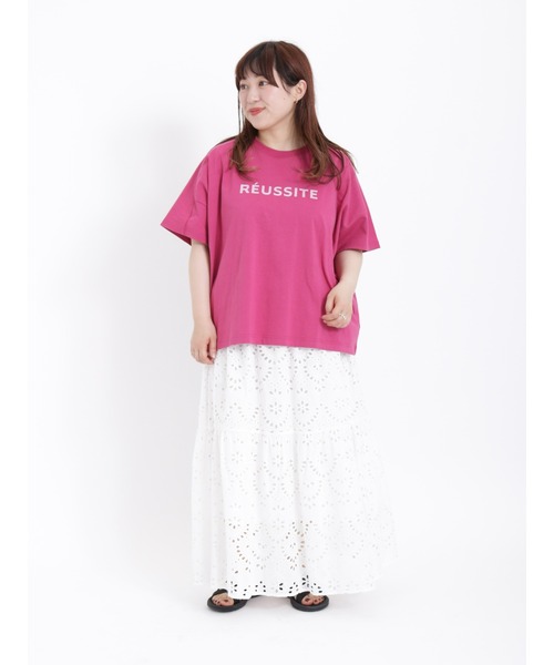 Samansa Mos2(サマンサ モスモス)の「ロゴアソートプリントTシャツ(Tシャツ/カットソー・レディース・オフホワイト/サックスブルー/ピンク/グリーン/チャコール/キナリ・フリ-)」の19枚目の写真