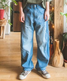 brushed denim pants