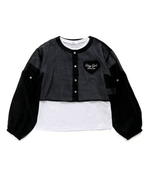 algy(アルジー)の「【2wayアイテム】タンタケシアーシャツカーデ&Tシャツセット(シャツ/ブラウス・キッズ・ミント/オフホワイト/ブラック・XX-SMALL/X-SMALL/MEDIUM/SMALL)」の2枚目の写真