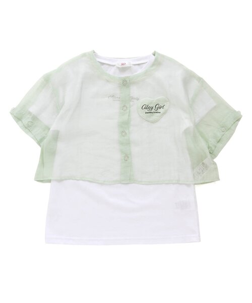 algy(アルジー)の「【2wayアイテム】タンタケシアーシャツカーデ&Tシャツセット(シャツ/ブラウス・キッズ・ミント/オフホワイト/ブラック・XX-SMALL/X-SMALL/MEDIUM/SMALL)」の7枚目の写真