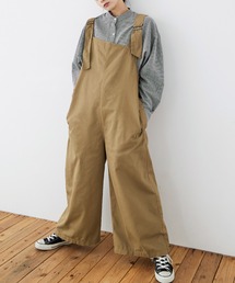 大きいサイズ アシメサスペンダー サロペットパンツ