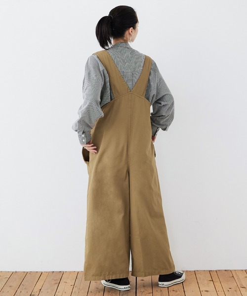 Fashion Letter(ファッションレター)の「大きいサイズ アシメサスペンダー サロペットパンツ(サロペット/オーバーオール・レディース・カーキ/ブラック/ベージュ・M~L/LL~3L/4L~5L)」の17枚目の写真